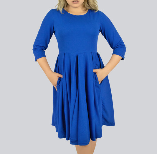 Kiss Pleated Dress with Pockets