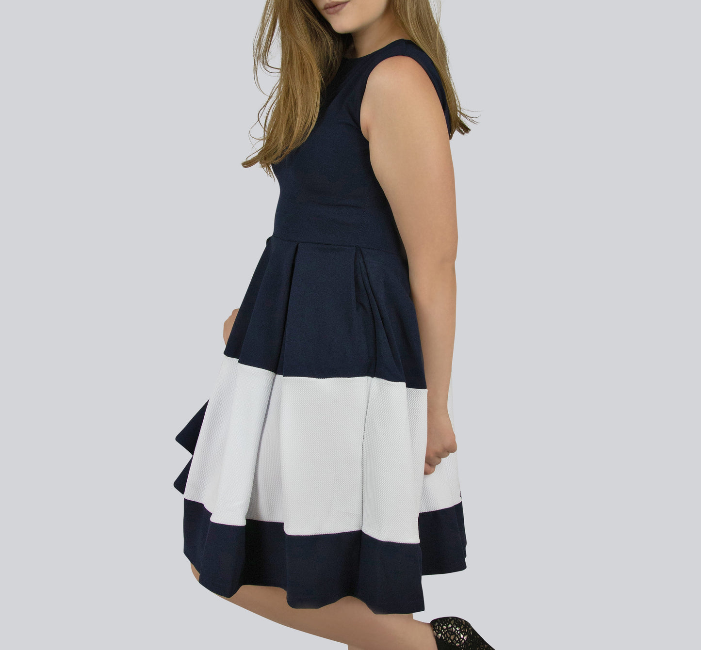 Kiss Pleated Skater Dress