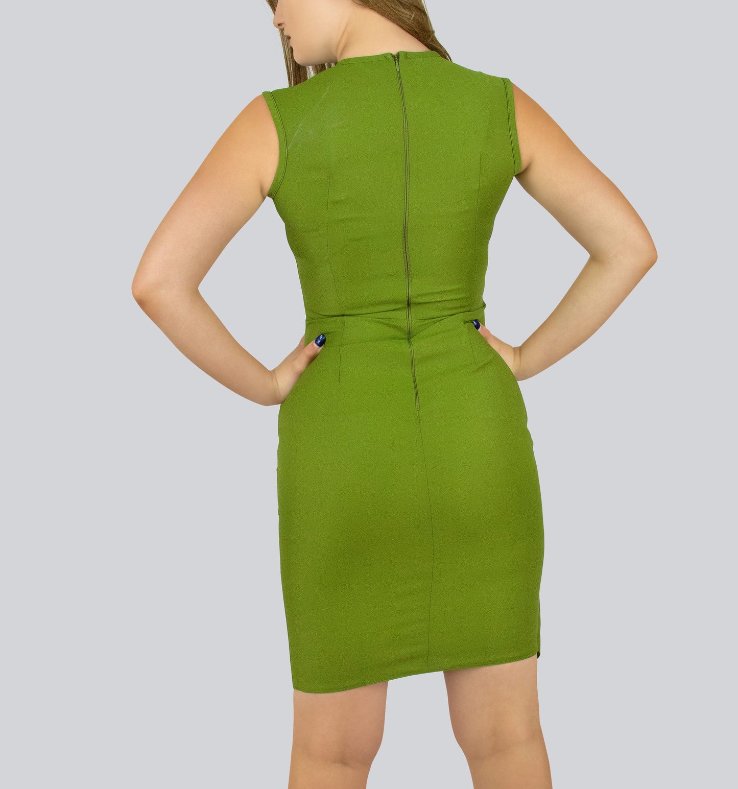 Crepe Overlap Sheath Dress by Smart Marché