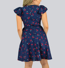 Load image into Gallery viewer, Blue and Red Cherry Multicolored Dress