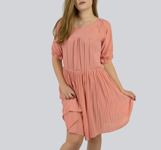 Moonyear Pleated Peach Dress
