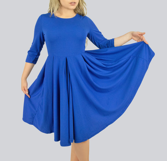 Kiss Pleated Dress with Pockets