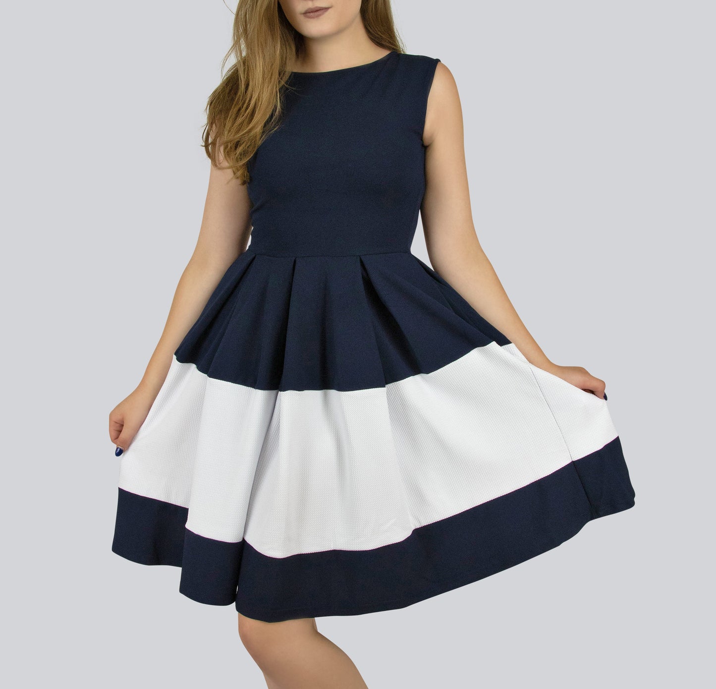 Kiss Pleated Skater Dress
