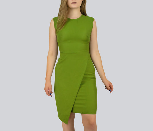 Crepe Overlap Sheath Dress by Smart Marché